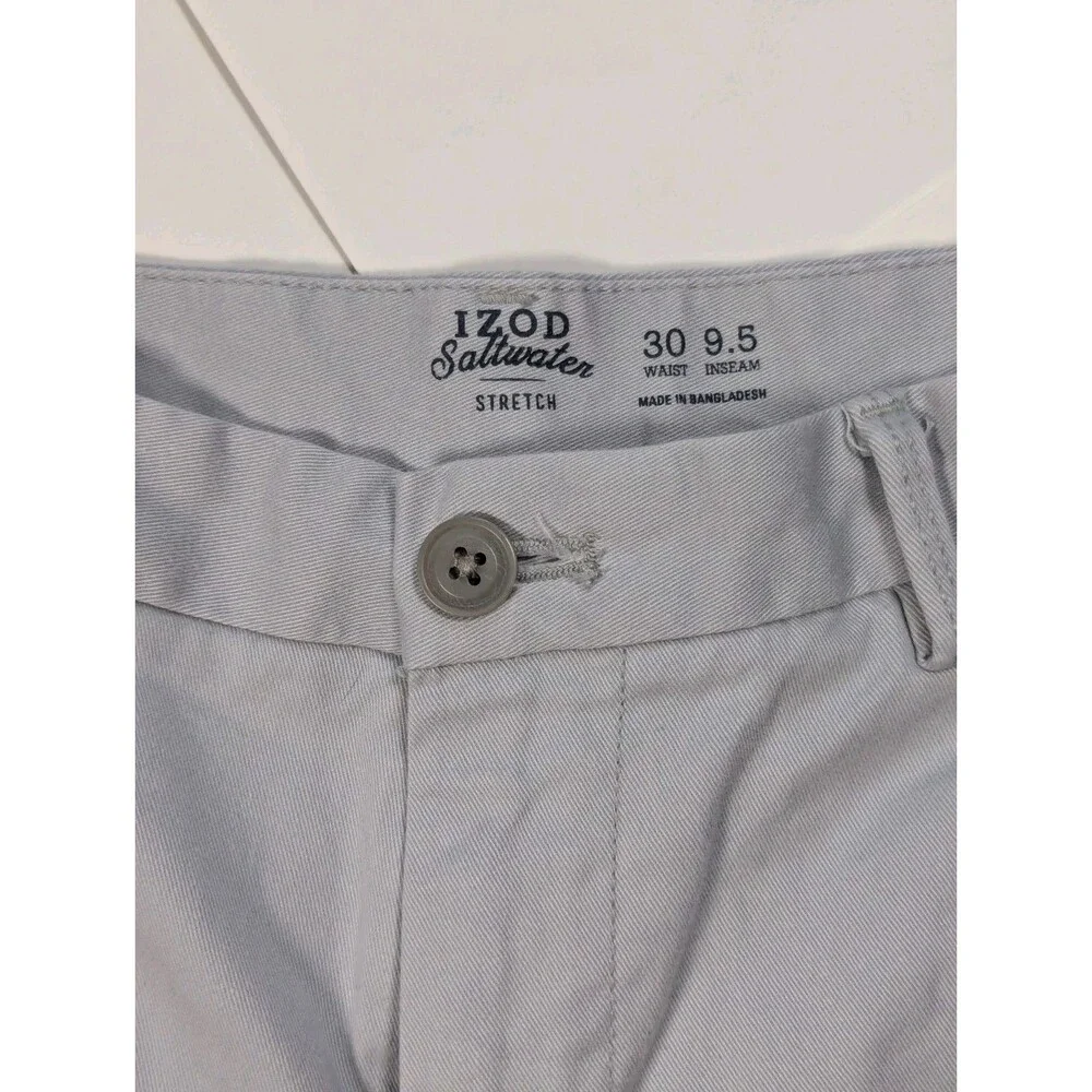 IZOD - Men's Saltwater Stretch Chino Shorts - White Color - Size 30 x 9.5